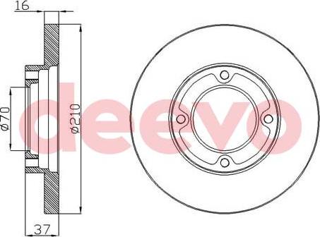 DEEVO BD32080 - Brake Disc autospares.lv