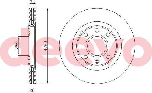 DEEVO BD32140 - Brake Disc autospares.lv