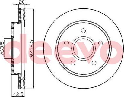 DEEVO BD32120 - Brake Disc autospares.lv