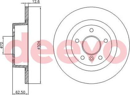 DEEVO BD32340 - Brake Disc autospares.lv