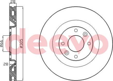 DEEVO BD32260 - Brake Disc autospares.lv