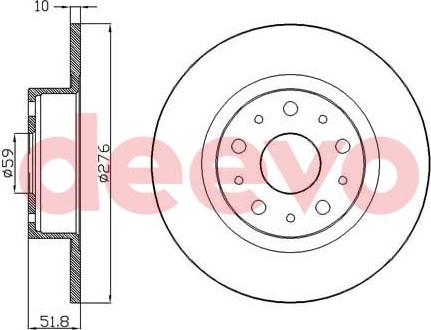 DEEVO BD32200 - Brake Disc autospares.lv