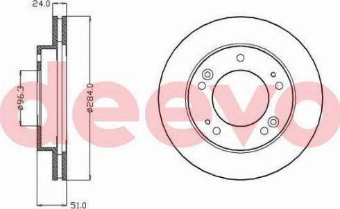 DEEVO BD32780 - Brake Disc autospares.lv