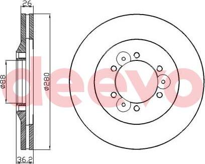 DEEVO BD29980 - Brake Disc autospares.lv