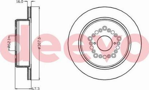 DEEVO BD29620 - Brake Disc autospares.lv