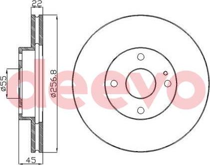 DEEVO BD29060 - Brake Disc autospares.lv