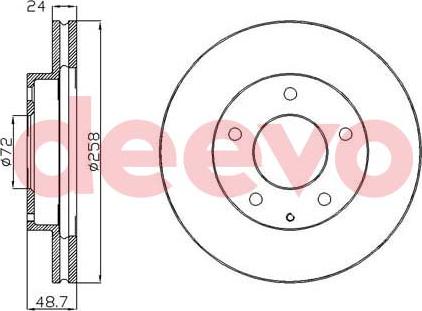 DEEVO BD29080 - Brake Disc autospares.lv