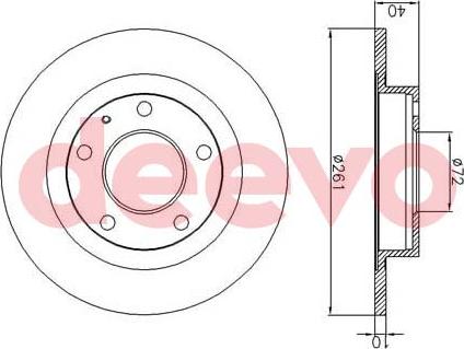 DEEVO BD29140 - Brake Disc autospares.lv