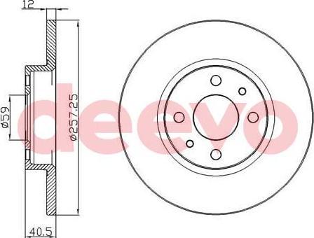 DEEVO BD24960 - Brake Disc autospares.lv