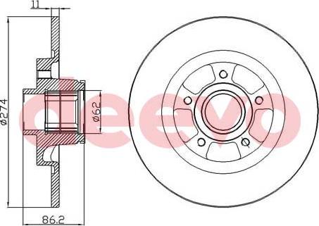 DEEVO BD24560 - Brake Disc autospares.lv