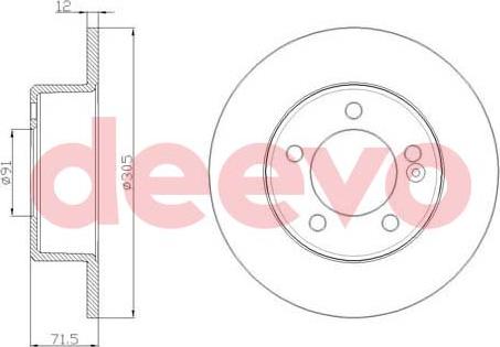 DEEVO BD24500 - Brake Disc autospares.lv