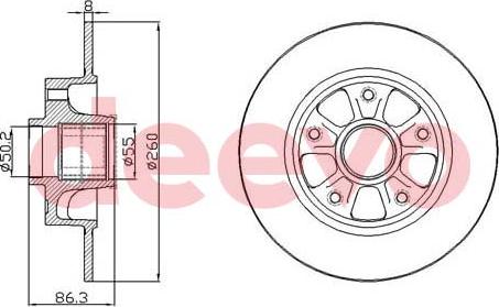 DEEVO BD24580 - Brake Disc autospares.lv