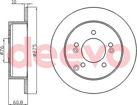 DEEVO BD24520 - Brake Disc autospares.lv