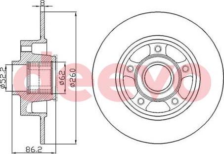 DEEVO BD24640 - Brake Disc autospares.lv