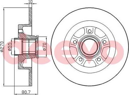 DEEVO BD24660 - Brake Disc autospares.lv