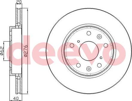 DEEVO BD24620 - Brake Disc autospares.lv