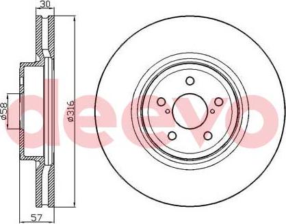 DEEVO BD24000 - Brake Disc autospares.lv