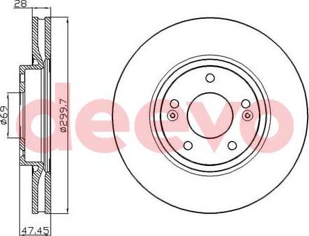 DEEVO BD24140 - Brake Disc autospares.lv