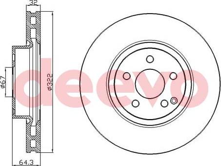 DEEVO BD24180 - Brake Disc autospares.lv