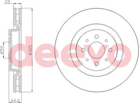 DEEVO BD24380 - Brake Disc autospares.lv