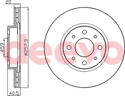 DEEVO BD25440 - Brake Disc autospares.lv