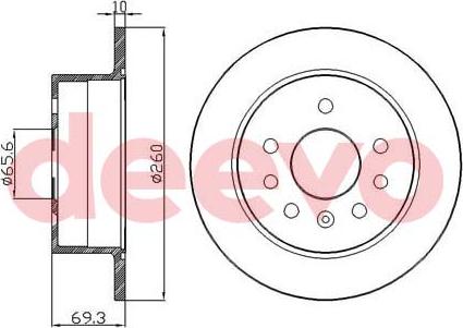 DEEVO BD25600 - Brake Disc autospares.lv