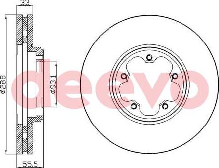 DEEVO BD25040 - Brake Disc autospares.lv