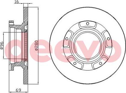 DEEVO BD25060 - Brake Disc autospares.lv