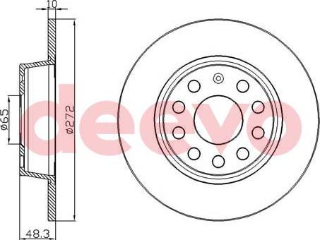 DEEVO BD25000 - Brake Disc autospares.lv