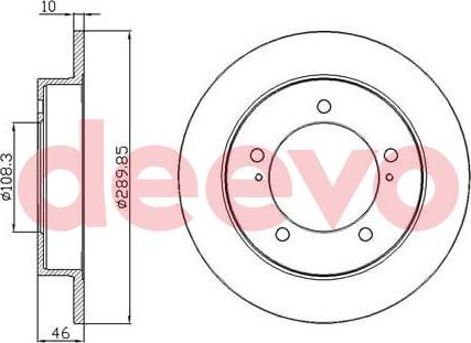 DEEVO BD25020 - Brake Disc autospares.lv