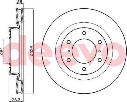 DEEVO BD25160 - Brake Disc autospares.lv