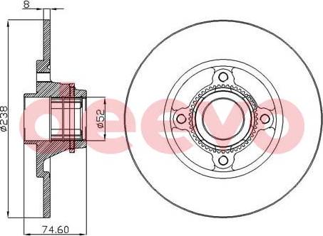 DEEVO BD25100 - Brake Disc autospares.lv