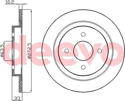 DEEVO BD25820 - Brake Disc autospares.lv