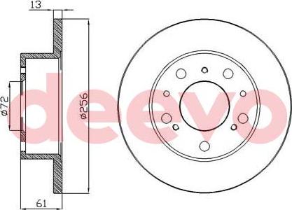 DEEVO BD25300 - Brake Disc autospares.lv