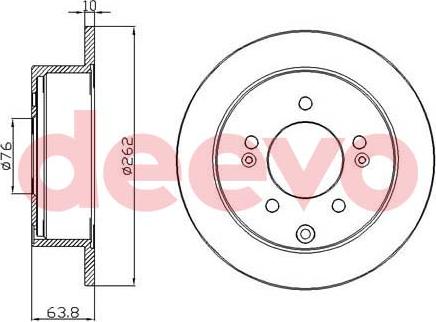 DEEVO BD25280 - Brake Disc autospares.lv