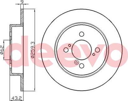 DEEVO BD25220 - Brake Disc autospares.lv