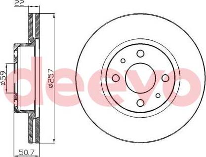 DEEVO BD25780 - Brake Disc autospares.lv