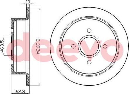 DEEVO BD26980 - Brake Disc autospares.lv