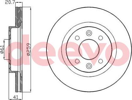 DEEVO BD26060 - Brake Disc autospares.lv