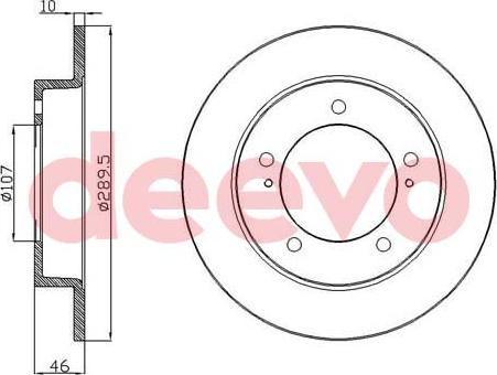 DEEVO BD26180 - Brake Disc autospares.lv