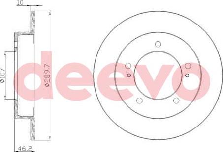 DEEVO BD26220 - Brake Disc autospares.lv