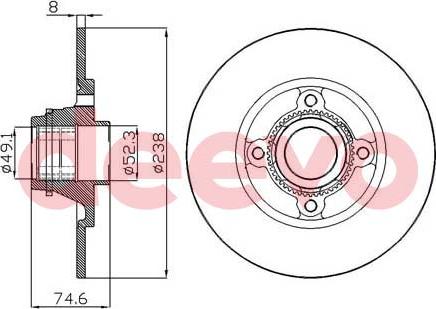 DEEVO BD20500 - Brake Disc autospares.lv