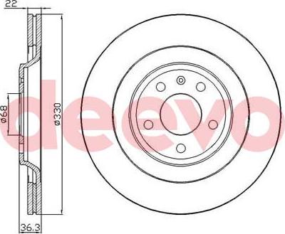 DEEVO BD20620 - Brake Disc autospares.lv