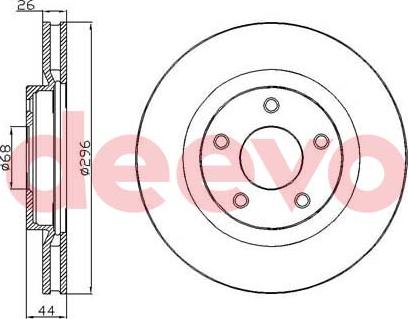 DEEVO BD20160 - Brake Disc autospares.lv