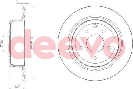 DEEVO BD20180 - Brake Disc autospares.lv