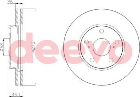 DEEVO BD21400 - Brake Disc autospares.lv