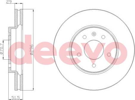 DEEVO BD21480 - Brake Disc autospares.lv