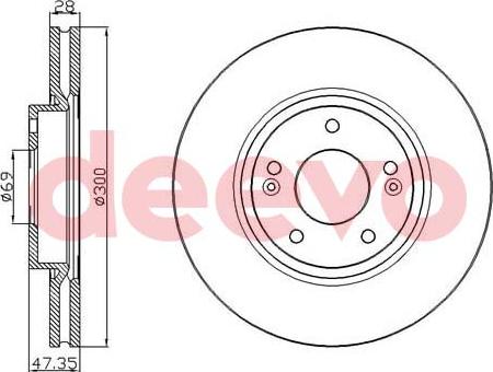 DEEVO BD21040 - Brake Disc autospares.lv