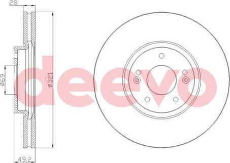 DEEVO BD21000 - Brake Disc autospares.lv