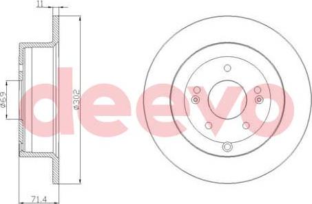 DEEVO BD21060 - Brake Disc autospares.lv